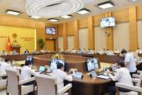 Phiên họp của Ủy ban Thường vụ Quốc hội cho ý kiến về Kế hoạch Cơ cấu lại nền kinh tế giai đoạn 2021 - 2025 .