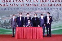 Lễ ký kết trực tuyến hợp đồng EPC giữa Công ty CP Xi măng Đại Dương và Công ty TNHH Công trình Quốc tế Sinoma (Trung Quốc).