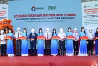 Lễ khánh thành Dự án điện gió V1-2 (ảnh: Báo Trà Vinh online)