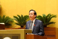 Bộ trưởng Bộ Lao động - Thương binh và Xã hội Đào Ngọc Dung tại phiên chất vấn chiều 10/11.