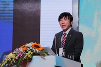 Ông Nakajima Takeo, Trưởng đại diện JETRO Hà Nội, phát biểu tại hội nghị