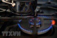 Bếp gas được sử dụng trong một gia đình ở Liverpool, Tây Bắc Anh ngày 20/9/2021. (Ảnh: AFP/TTXVN)