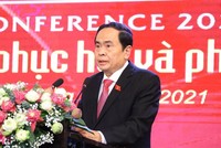 Phó chủ tịch Quốc hội Trần Thanh Mẫn phát biểu tại hội thảo.