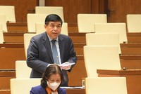 Bộ trưởng Bộ Kế hoạch và Đầu tư Nguyễn Chí Dũng phát biểu tại phiên thảo luận.