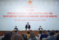 Tổng thư ký Quốc hội Bùi Văn Cường chủ trì họp báo (Ảnh: Duy Linh) .