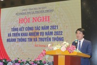 Ông Nguyễn Cao Thắng, Giám đốc Sở Thông tin Truyền thông Hải Dương phát biểu tại Hội nghị. Ảnh: Trọng Thắng
