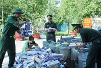 Tiêu huỷ thuốc lá lậu bị bắt giữ