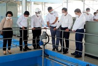 Ông Lê Minh Trung kiểm tra Dự án Nhà máy nước Hoà Liên.