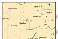 Tọa độ vị trí động đất tại huyện Kon Rẫy, tỉnh Kon Tum. Sơ đồ: Viện Vật lý địa cầu.