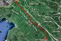 Hướng tuyến cao tốc Châu Đốc – Cần Thơ – Sóc Trăng.