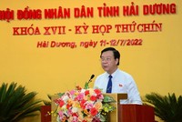 Ông Phạm Xuân Thăng, Bí thư Tỉnh ủy, Chủ tịch HĐND tỉnh Hải Dương phát biểu khai mạc kỳ họp. Ảnh: Thành Chung