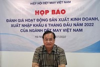 Theo Chủ tịch Vitas, Vũ Đức Giang, xuất khẩu dệt may đang đối diện nhiều thách thức trên chặng đường nửa cuối năm 2022.