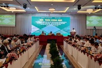 Hội thảo là cơ sở để Hội đồng Lý luận Trung ương báo cáo tư vấn để trình Bộ Chính trị nhằm ban hành chính sách đặc thù cho Khu kinh tế cửa khẩu Mộc Bài. Ảnh: Trọng Tín