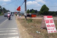 Quảng cáo rao bán đất nền tại huyện Long Thành. Ảnh: Việt Dũng