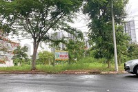 Các lô đất nền tại Khu nhà ở Tân An Huy được giới môi giới nhà đất rao bán, mặc dù khách hàng chưa được bàn giao