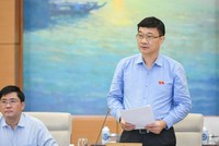 Chủ nhiệm Uỷ ban Kinh tế Vũ Hồng Thanh trình bày báo cáo thẩm tra.