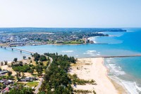 Cửa Tùng được coi là “thiên đường của những bãi tắm” mà thiên nhiên ban tặng cho Quảng Trị Ảnh: Trung tâm XTĐT quảng trị