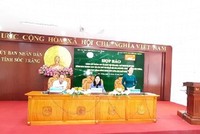 Phó Chủ tịch UBND tỉnh Sóc Trăng Huỳnh Thị Diễm Ngọc phát biểu tại cuộc họp báo