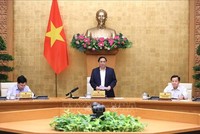 Thủ tướng Phạm Minh Chính chủ trì phiên họp Chính phủ thường kỳ tháng 10/2022. (Ảnh: TTXVN)