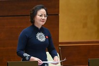 Bộ trưởng Bộ Nội vụ Phạm Thị Thanh Trà tại nghị trường.