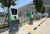 Một trạm sạc dành cho xe ô tô của VinFast.