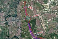 Chỉ giới đường đỏ đường Vành đai 4 từ quốc lộ 32 đến quốc lộ 6, tỷ lệ 1/500.