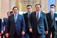 Thủ tướng Phạm Minh Chính và Thủ tướng Sonexay Siphandone đồng chủ trì Kỳ họp 45 Ủy ban liên Chính phủ Việt Nam - Lào (Ảnh Đức Trung)