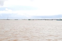 Khai thác cát trên sông Cổ Chiên, thuộc địa phận tỉnh Vĩnh Long