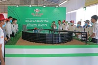 Mô hình ao nuôi bằng vách PE và thùng T50 của Nhựa Tiền Phong