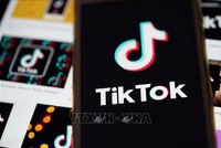 Biểu tượng TikTok tại Arlington, Virginia, Mỹ. Ảnh: AFP/TTXVN