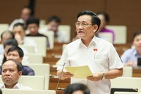 Đại biểu Trần Quốc Tuấn (Trà Vinh) phát biểu tại hội trường. 