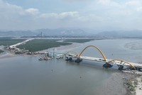  Cầu Cửa Lục 3 sử dụng vốn đầu tư công đã thi công đạt hơn 80% khối lượng các phần việc.