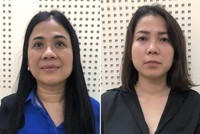 Bị can Mai Thị Hồng Hạnh (bên trái) và Nguyễn Thị Như Phương. Ảnh: BCA