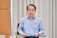 Chủ nhiệm Ủy ban Pháp luật Hoàng Thanh Tùng trình bày báo cáo thẩm tra.