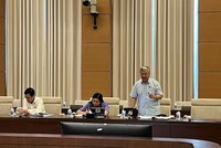 Đại biểu Trần Văn Lâm phát biểu tại phiên họp.