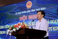 Phó Chủ tịch thường trực UBND tỉnh Thái Bình Nguyễn Quang Hưng phát biểu khai mạc hội nghị