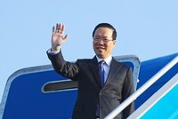 Chủ tịch nước Võ Văn Thưởng lên đường sang Bắc Kinh, tham dự Diễn đàn cấp cao hợp tác quốc tế “Vành đai và Con đường” lần thứ ba từ ngày 17 - 20/10. (Ảnh: TTXVN) 