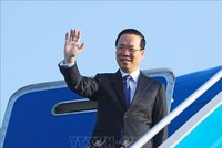 Chủ tịch nước Võ Văn Thưởng rời Hà Nội, lên đường tham dự Diễn đàn cấp cao hợp tác quốc tế “Vành đai và Con đường” lần thứ ba. Ảnh: Thống Nhất/TTXVN