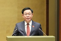 Chủ tịch Quốc hội Vương Đình Huệ phát biểu khai mạc kỳ họp. Ảnh: Duy Linh