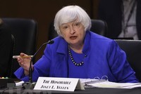 Bộ trưởng Tài chính Mỹ Janet Yellen phát biểu tại Washington, DC. (Ảnh: AFP/TTXVN)
