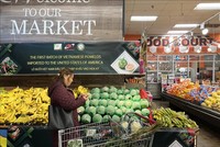 Bưởi da xanh Bến Tre của Việt Nam đã có mặt tại siêu thị ở Mỹ. Ảnh tư liệu (minh họa): TTXVN