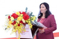 Phó Giám đốc phụ trách Sở Công Thương Hà Nội Trần Thị Phương Lan phát biểu tại phiên thảo luận.