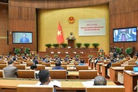 Chủ tịch Quốc hội Vương Đình Huệ phát biểu bế mạc Hội nghị.