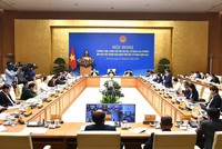 Hội nghị Thường trực Chính phủ với các bộ, cơ quan, địa phương đôn đốc đẩy mạnh giải ngân vốn đầu tư công năm 2023. (Ảnh: VGP)