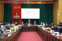 Hội nghị giao ban đôn đốc tình hình triển khai dự án đường Vành đai 4 - Vùng Thủ đô Hà Nội. Ảnh: Phạm Đăng