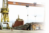 Một góc nhà máy đóng tàu Sông Cấm - đơn vị thành viên duy nhất của SBIC không bị đưa vào diện phá sản