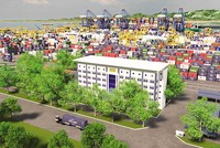 Phối cảnh tuyến đường sau các bến cảng thuộc Khu bến cảng Lạch Huyện, TP. Hải Phòng.