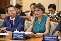 Bà Marieke Van Der Pijl, Tổng thư ký Hiệp hội Doanh nghiệp châu Âu tại Việt Nam (EuroCham) phát biểu tại buổi gặp gỡ. Ảnh: Ngô Tùng