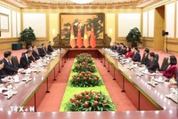 Tổng Bí thư, Chủ tịch Trung Quốc Tập Cận Bình khẳng định Trung Quốc hết sức coi trọng quan hệ với Việt Nam, luôn mong muốn và sẵn sàng thúc đẩy quan hệ hai Đảng, hai nước ngày càng phát triển, đi vào chiều sâu, thực chất. (Ảnh: TTXVN)