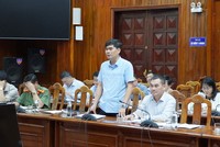 Ông Nguyễn Đức Thiện, Phó giám đốc Sở Kế hoạch và Đầu tư Quảng Bình phát biểu tại cuộc họp